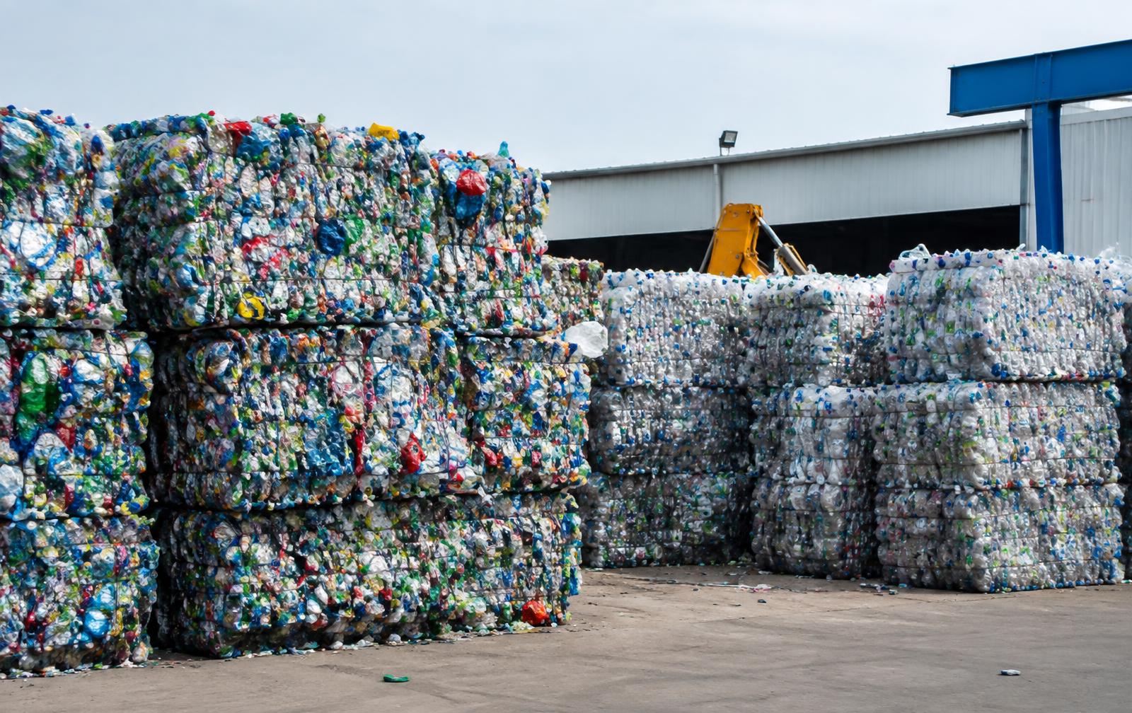 Sorted plastic scrap ready for bulk handling